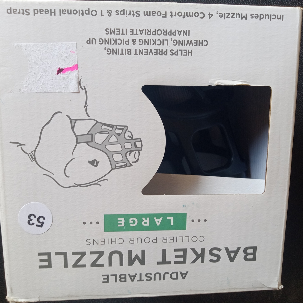 Large Adjustable Basket Muzzle - Black